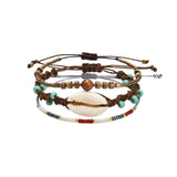 Brown Braided Three-Piece Bracelet Set