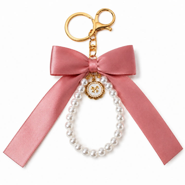 Pearl Bow Keychain KCA051-01 1